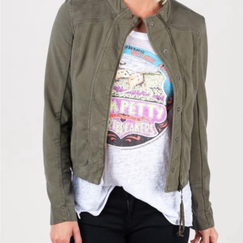 Evereve Peyton Jensen Green Moto Jacket Gem